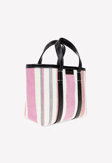 Balenciaga Barbes Vertical Stripe Tote Bag 671404 2107S-5865 Multicolor