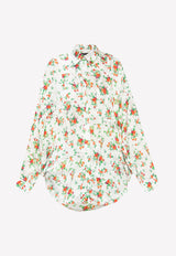 Balenciaga Floral Print Oversized Shirt 681630 TNL53-9783 Multicolor