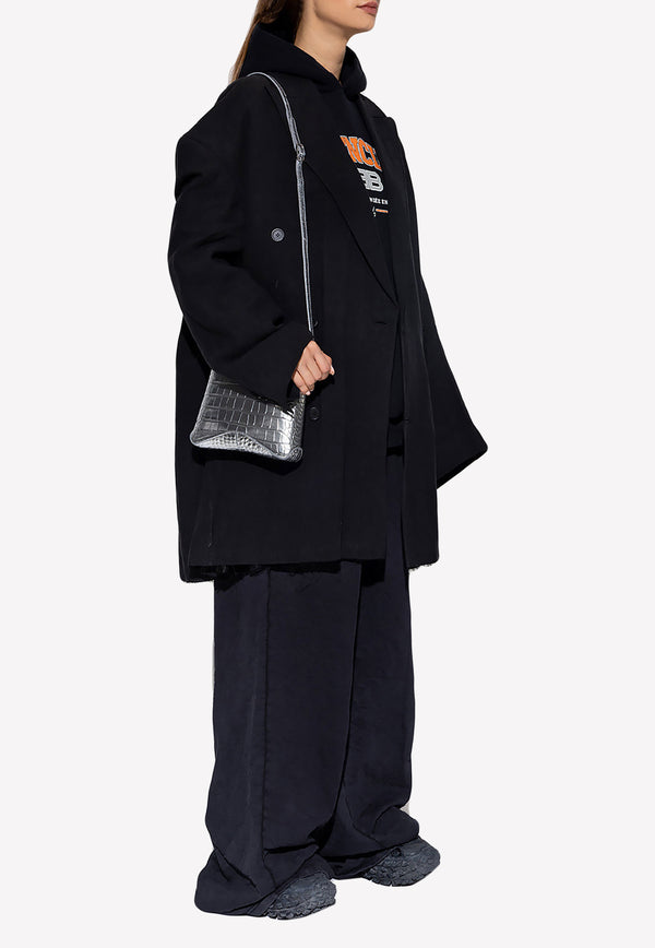 Balenciaga Oversized Double-Breasted Coat Black 698892 TMM01-0100
