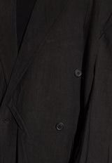 Balenciaga Double-Breasted Oversized Coat Black 698892 TMM01-1000