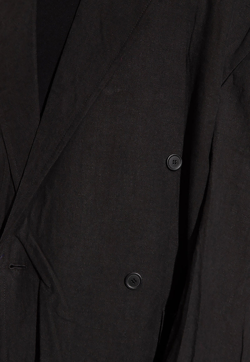 Balenciaga Double-Breasted Oversized Coat Black 698892 TMM01-1000