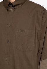 Balenciaga BB Icon Oversized Shirt Brown 699195 TMM44-2840