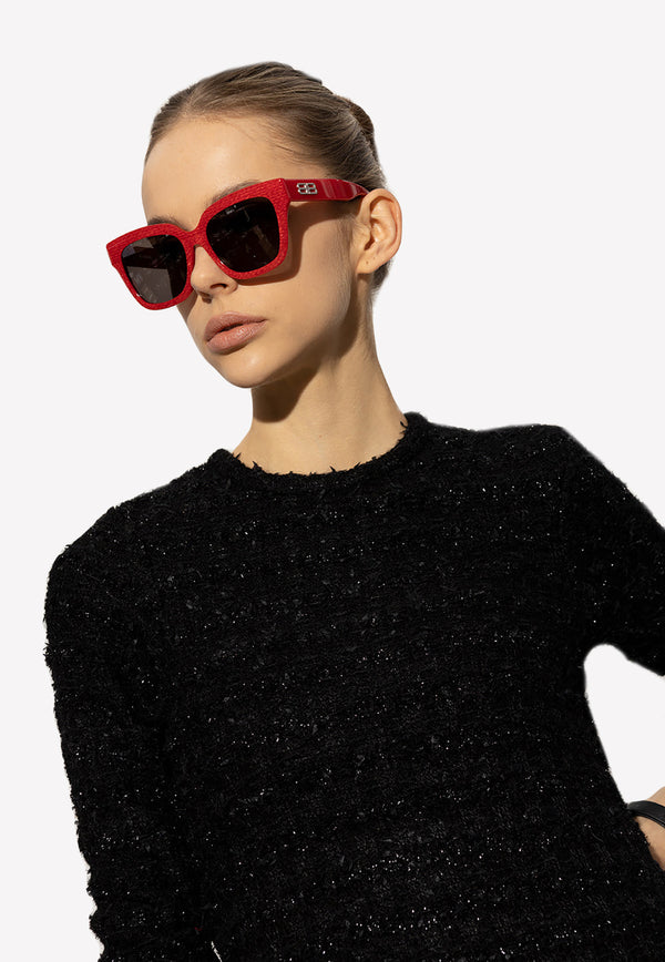 Balenciaga Rive G D-Frame Sunglasses 703437 T0038-6135 Red