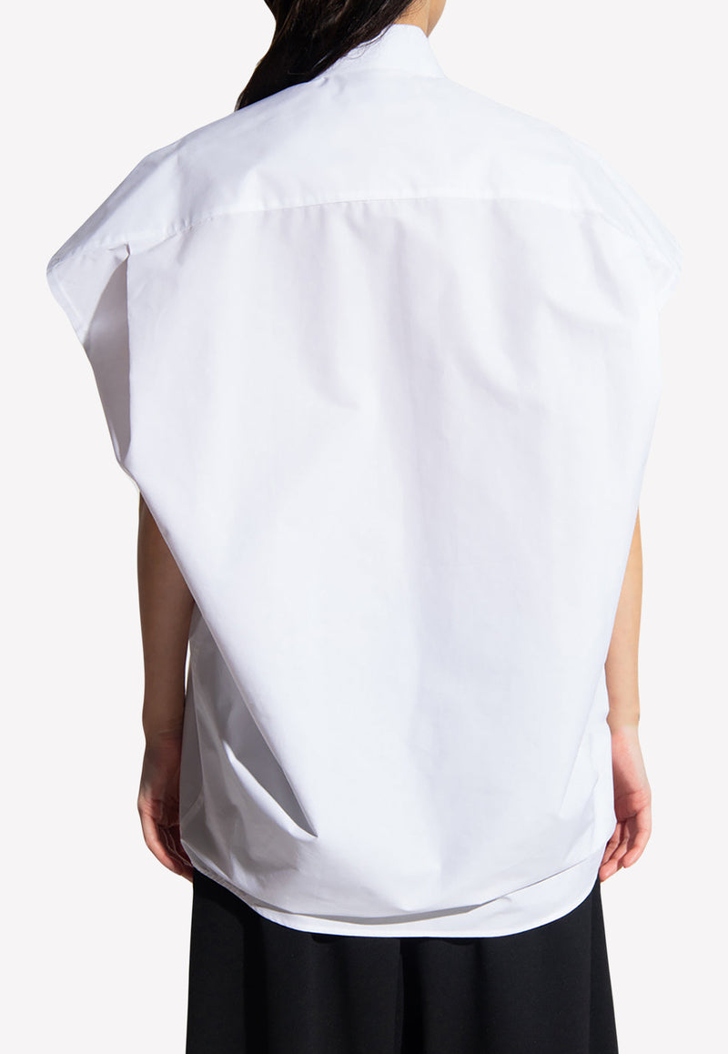 Balenciaga Oversized Sleeveless Shirt 725394 TYB18-9000 White