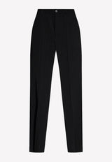 Balenciaga Pinstripe Wool Pants 725513 TNT36-1070 Black