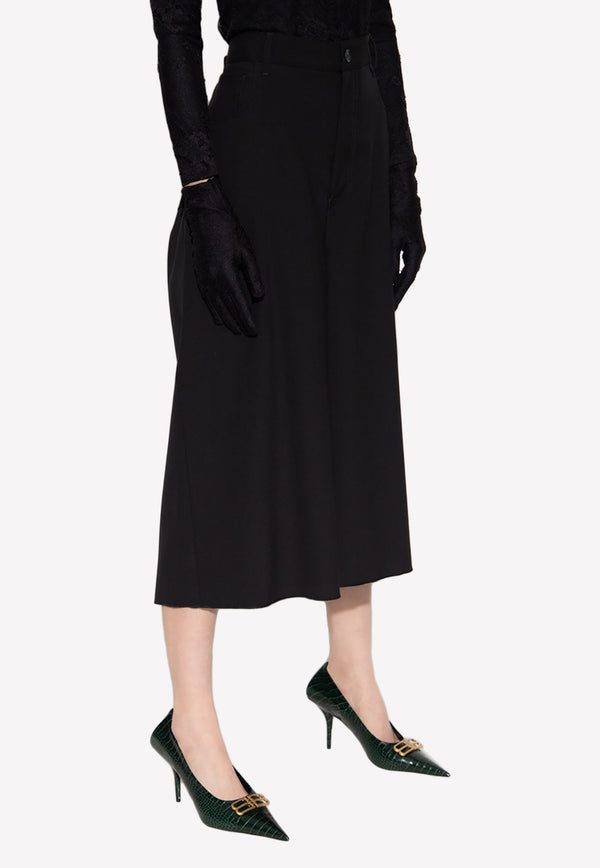 Balenciaga Culotte Pants in Virgin Wool 725514 TNT11-1000 Black