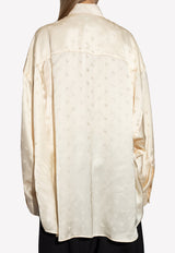 Balenciaga Logo Long-Sleeved Shirt 733757 TNO05-9002 Beige