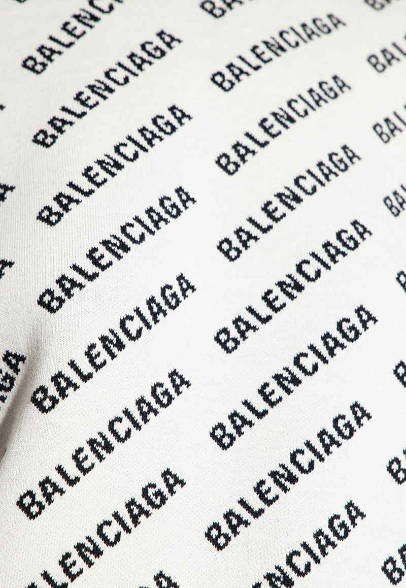 Balenciaga All-Over Logo Sweater 733888 T3233-9054 Monochrome