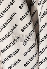 Balenciaga All-Over Logo Cardigan 733891 T3233-9054 Monochrome