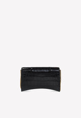 Hourglass Wallet on Chain in Crocodile Embossed Leather 656050 1LRGM-1000