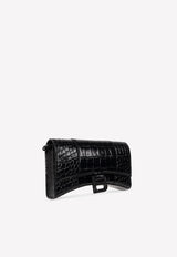 Hourglass Wallet on Chain in Crocodile Embossed Leather 656050 2UDF7-1000