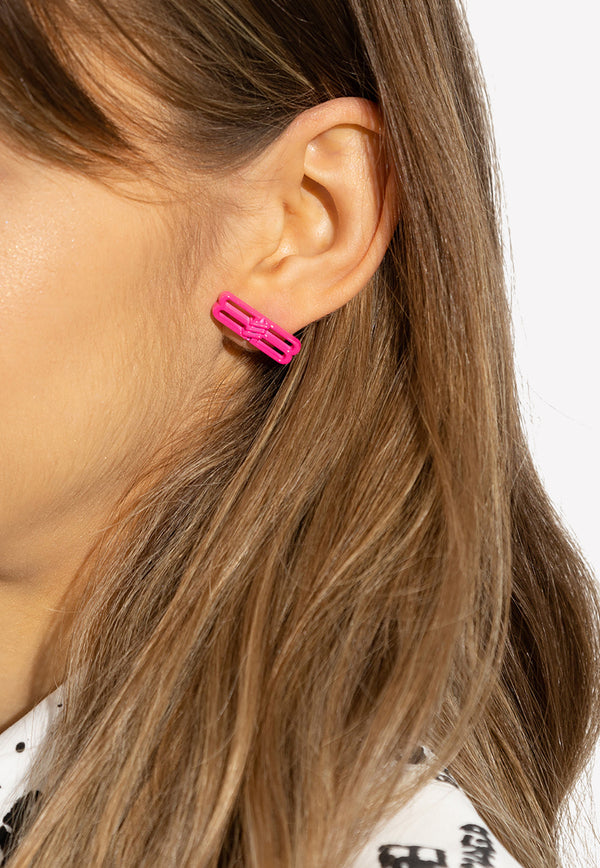 Balenciaga BB Icon Stud Earrings Pink 696221 TZ99V-5616