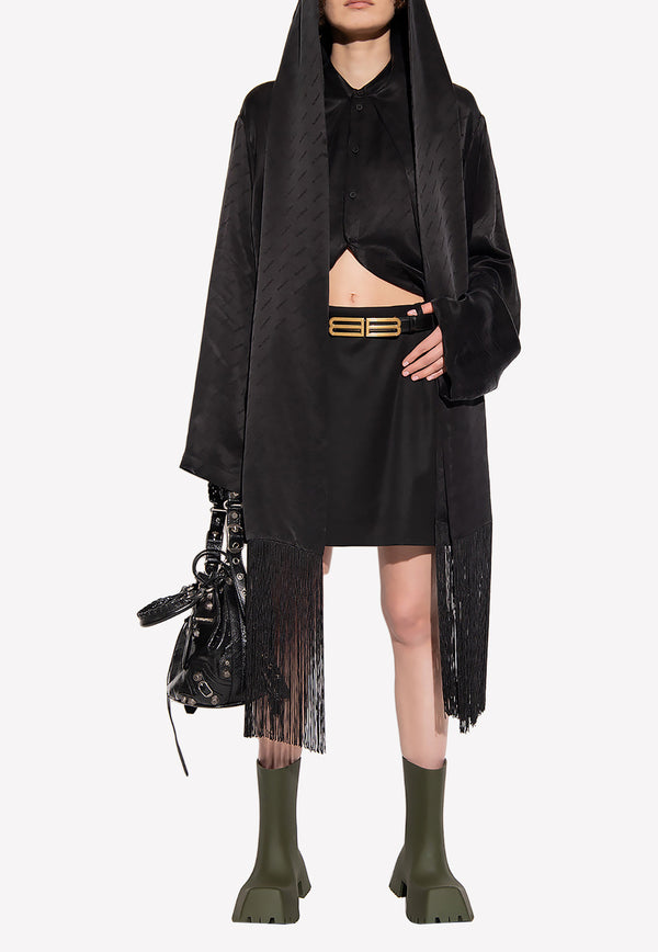 Balenciaga Wool Twill Mini Skirt Black 704366 TJT35-1000