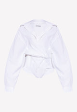 Balenciaga Long-Sleeved Wrap Shirt 704458 TYB18-9000 White