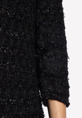 Balenciaga Back-to-Front Tweed Maxi Dress 704574 T1651-1000 Black