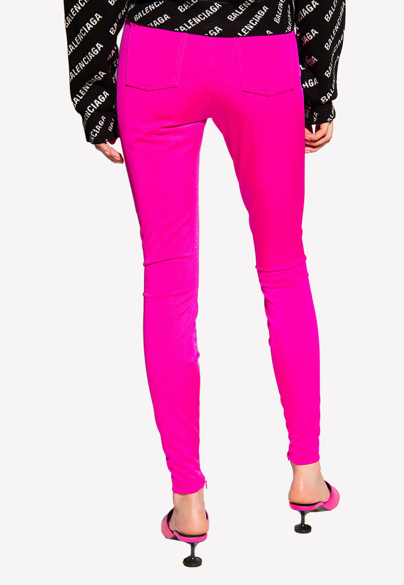 Balenciaga High-Waist Stretch Pants 704752 TVK15-6840 Neon Pink