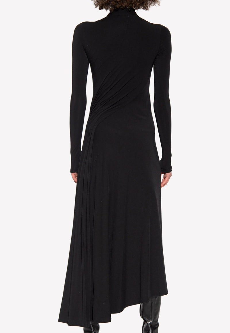 Balenciaga Twisted Slit Maxi Dress 720003 TCV13-1000 Black