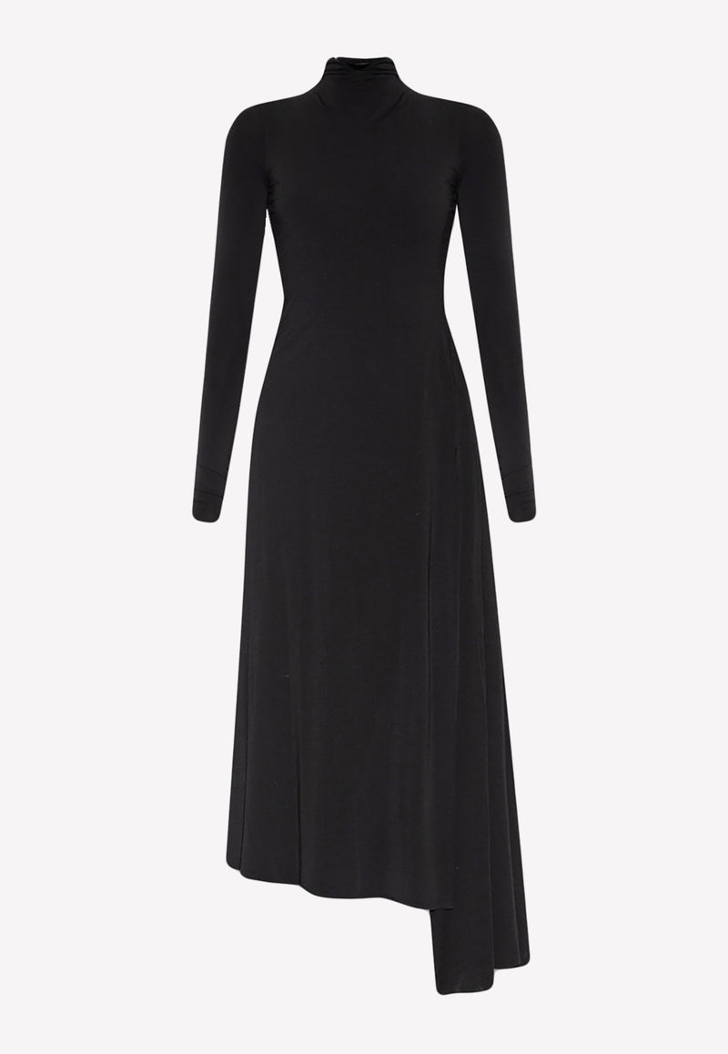 Balenciaga Twisted Slit Maxi Dress 720003 TCV13-1000 Black