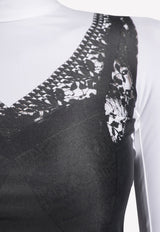 Balenciaga High-Neck Long-Sleeved Top 720086 TNL92-1000 Monochrome
