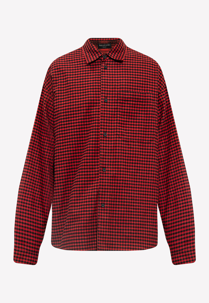 Balenciaga Reversible Checked Shirt 720105 TNM23-6400 Red