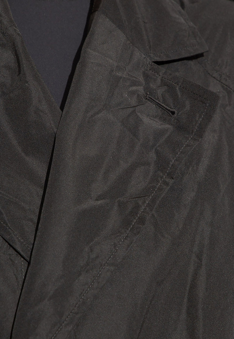 Balenciaga Double-Breasted Wrinkled Trench Coat Black 720148 TMO05-1000