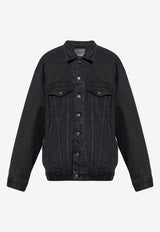 Balenciaga Washed-Out Denim Jacket Black 724649 TNW40-1105