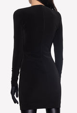 Balenciaga Stretch Crepe Mini Dress Black 725079 TMO70-1000