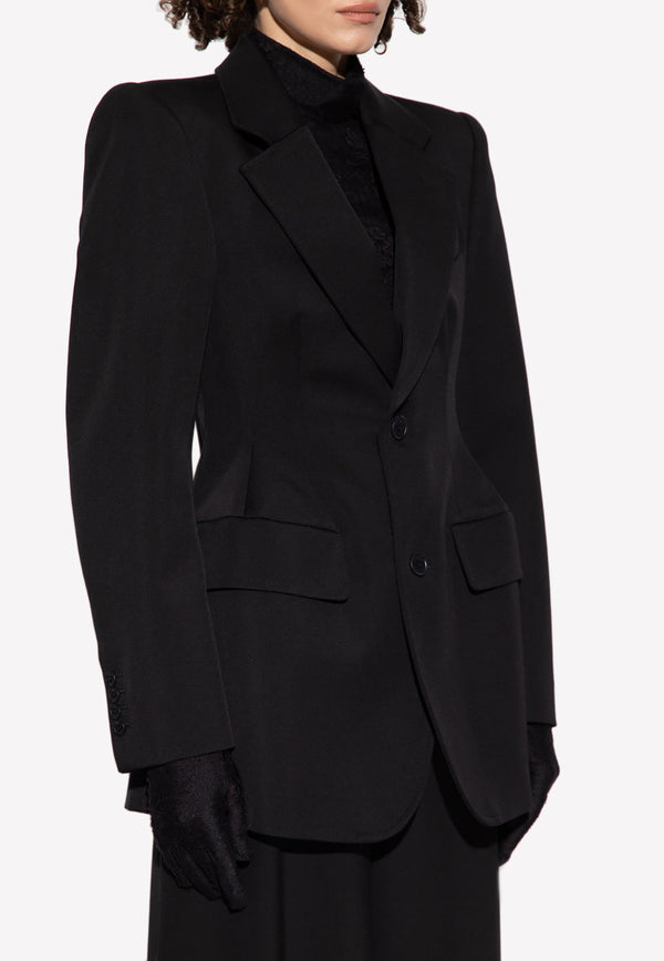Balenciaga Wool Blazer with Notch Lapels Black 725199 TJT24-1000