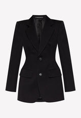 Balenciaga Wool Blazer with Notch Lapels Black 725199 TJT24-1000