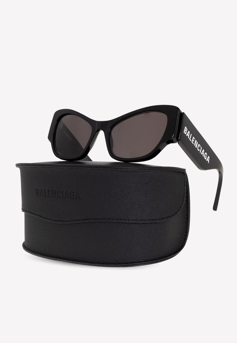 Balenciaga Cat-Eye Logo Sunglasses Gray 725213 T0039-1000
