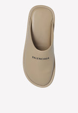Balenciaga Home Calf Leather Slippers Beige 736288 WB721-2010