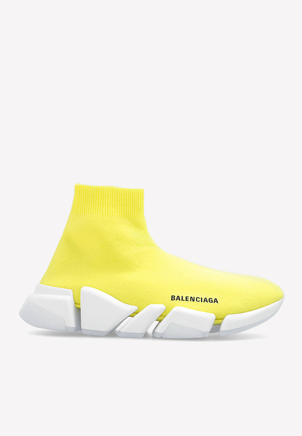 Balenciaga Speed 2.0 LT Primeknit Sock Sneakers Yellow 654045 W2DI2-7391