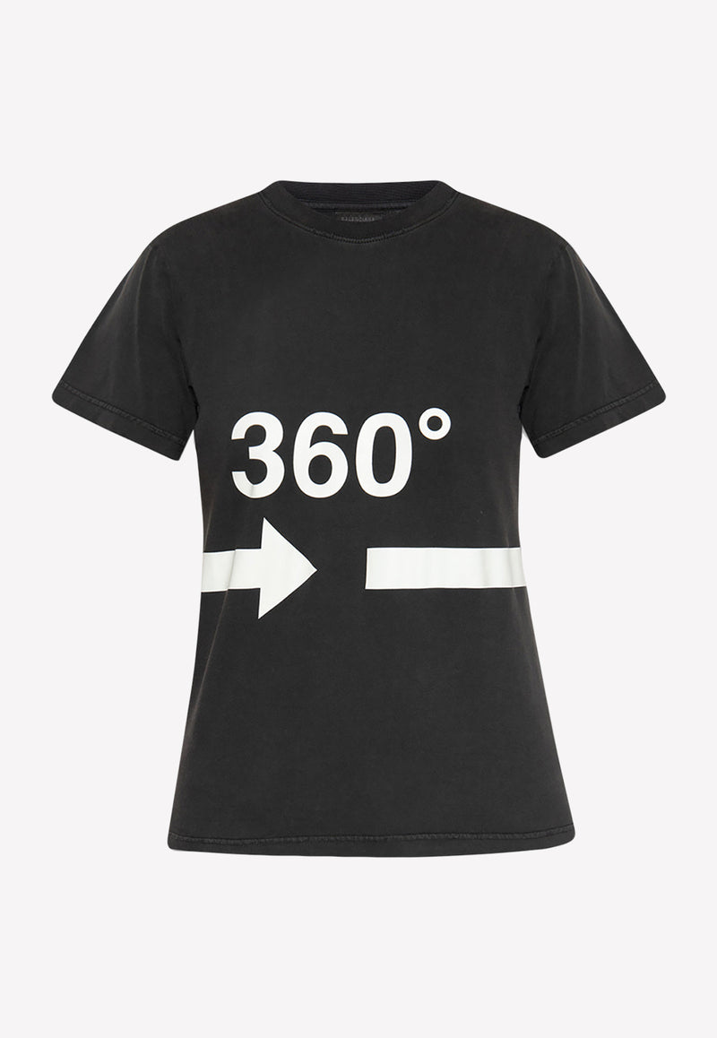 Balenciaga 360° Print Crewneck T-shirt Gray 713879 TNVD5-1070