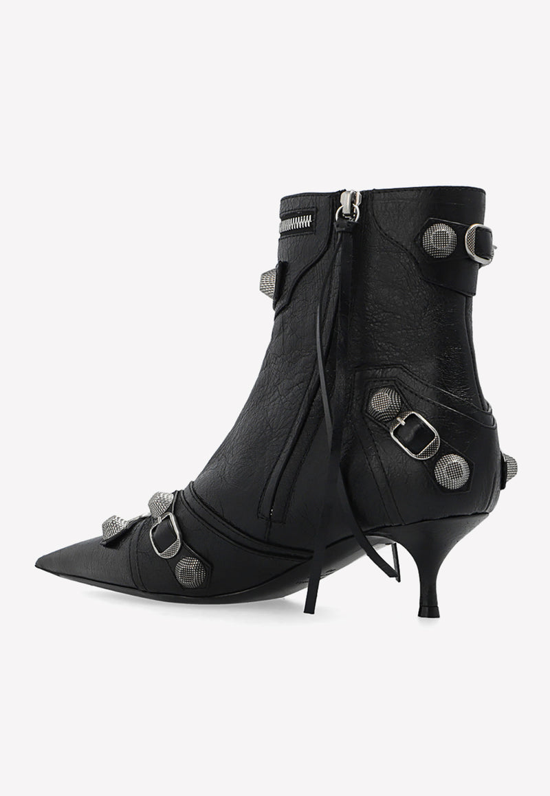 Balenciaga Cagole 50 Ankle Boots in Lamb Leather Black 714250 WAD4E-1081