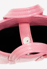 Balenciaga Barbes Stamped Logo Phone Holder Pink 693793 2100O-5812