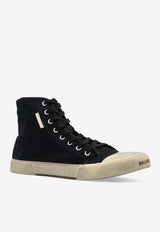 Balenciaga Paris High-Top Distressed Sneakers Black 688752 W3RC1-1090