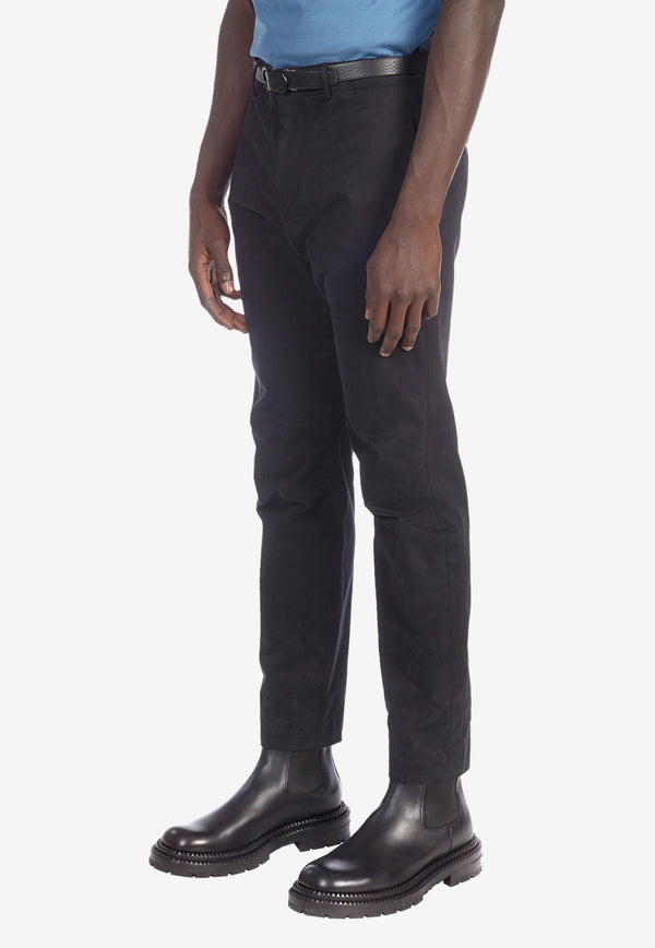 Salvatore Ferragamo Slim-Fit Cotton Chino Pants Black 140692 P 746210 BLACK