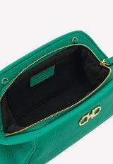 Salvatore Ferragamo Mini Gancini Clutch Bag in Hammered Leather Emerald 212968 G SOFT M BAG 758877 EMERALD