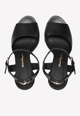 Salvatore Ferragamo Sasha 95 Platform Sandals in Nappa Leather Black 01E075 SASHA 760112 NERO