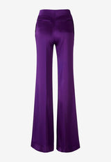 Tom Ford Wide-Leg Satin Pants Purple PAW506-FAX727 GV461