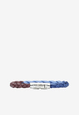 Salvatore Ferragamo Small Gancini Tri-Color Braided Bracelet Multicolor 770269 BR SCOUBI SF 755504 MELAGRANA/DENIM