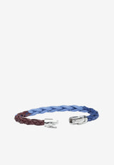 Salvatore Ferragamo Small Gancini Tri-Color Braided Bracelet Multicolor 770269 BR SCOUBI SF 755504 MELAGRANA/DENIM