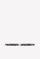 Salvatore Ferragamo Medium Hawk Eye Boho Bracelet Navy 770286 BR BEADSTONE 750693 OCCHIO DI FALCO M