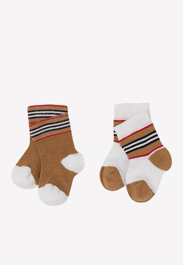 Burberry Kids Baby Girls Icon Socks - Set of 2 Multicolor 8041483131250A7641