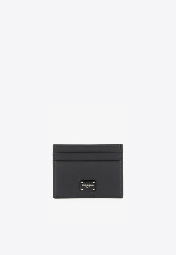 Dolce & Gabbana Logo Plaque Calfskin Cardholder Black BI0330 AO049 80999