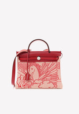 Pegase Pop Herbag Zip Retourne 31 PM in Rouge Piment Vache Hunter and Toile