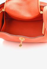 Mini Lindy 20 in Feu Taurillon Clemence with Gold Hardware