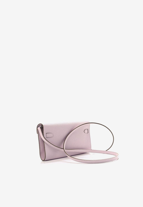 Kelly To Go Wallet in Mauve Pale Epsom with Palladium Hardware