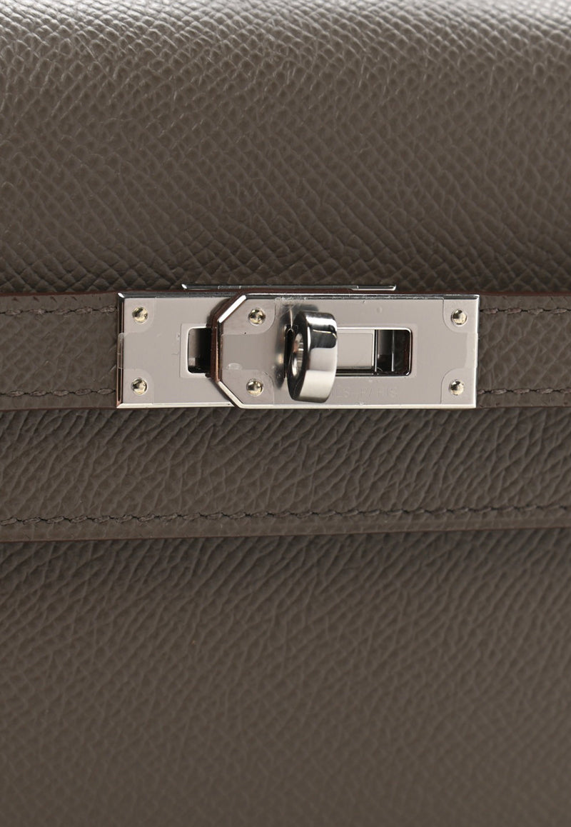 Kelly To Go Touch Wallet in Etain Epsom with Gold Hardware