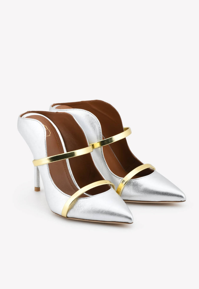 Maureen 100 Mules in Metallic Nappa Leather